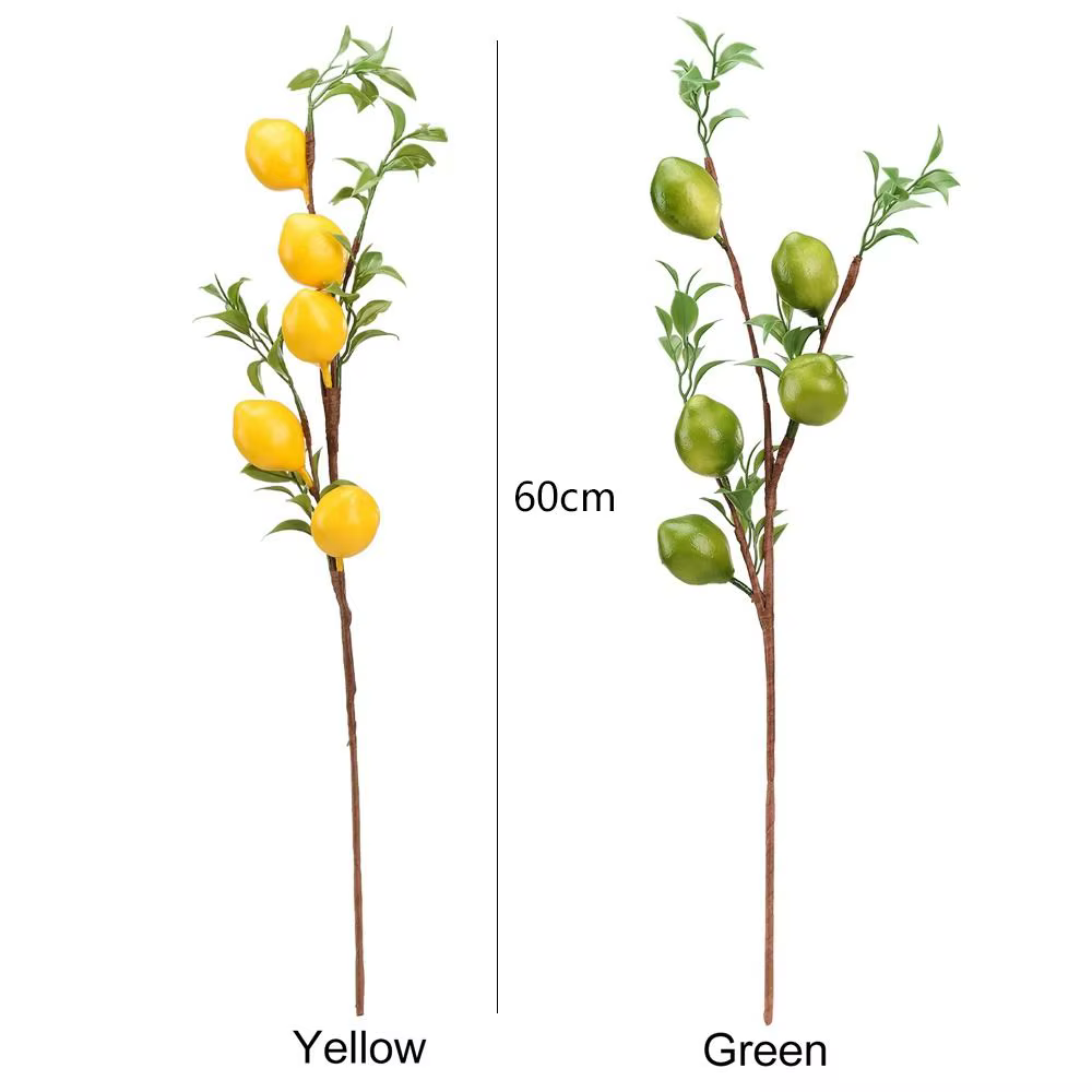 Branche de citron artificielle en plastique