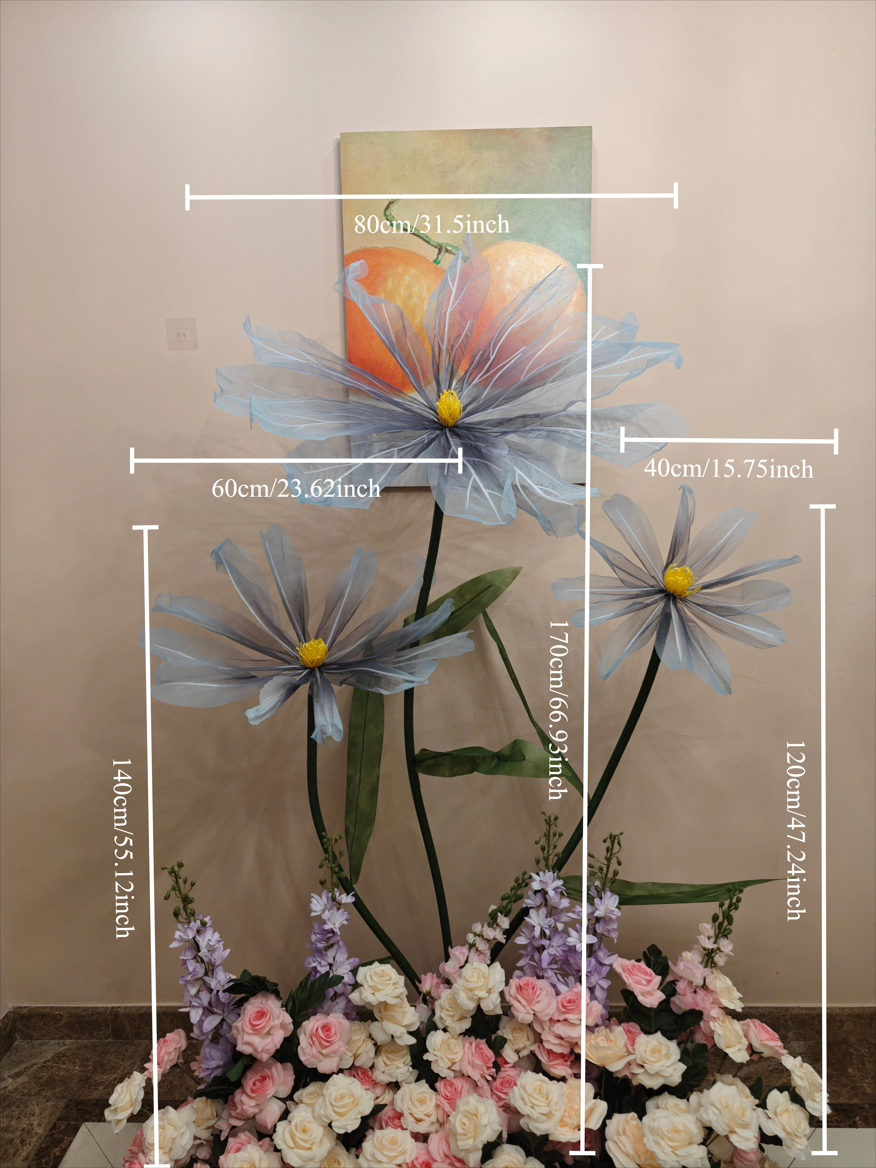 Fleur artificielle en soie pour décor de scène de mariage