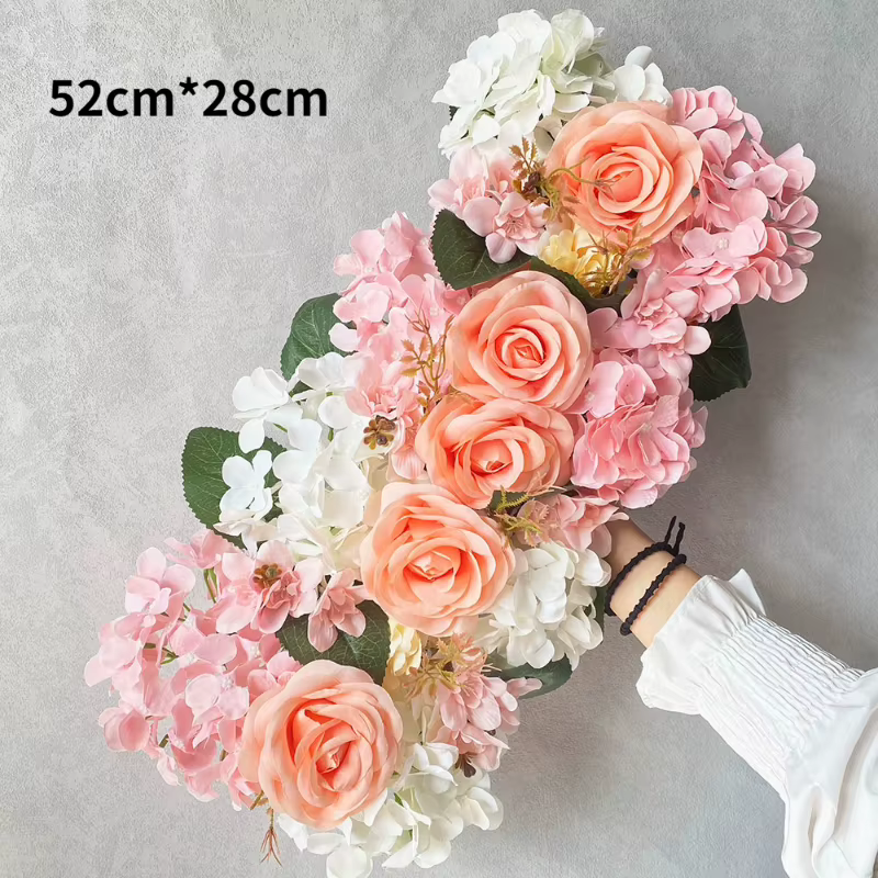 50CM Artificial Rose Ground Flower Arrangement Eucalyptus
