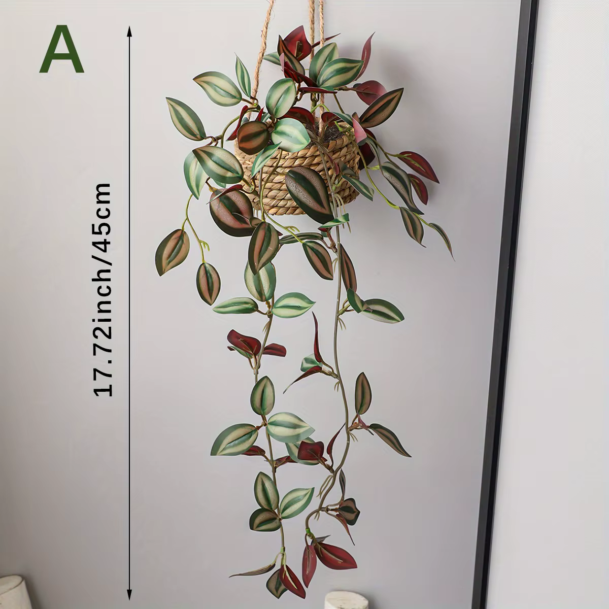 XIYA fleur artificielle suspendue herbe plante en pot Zebrina Peperomia Fittonia