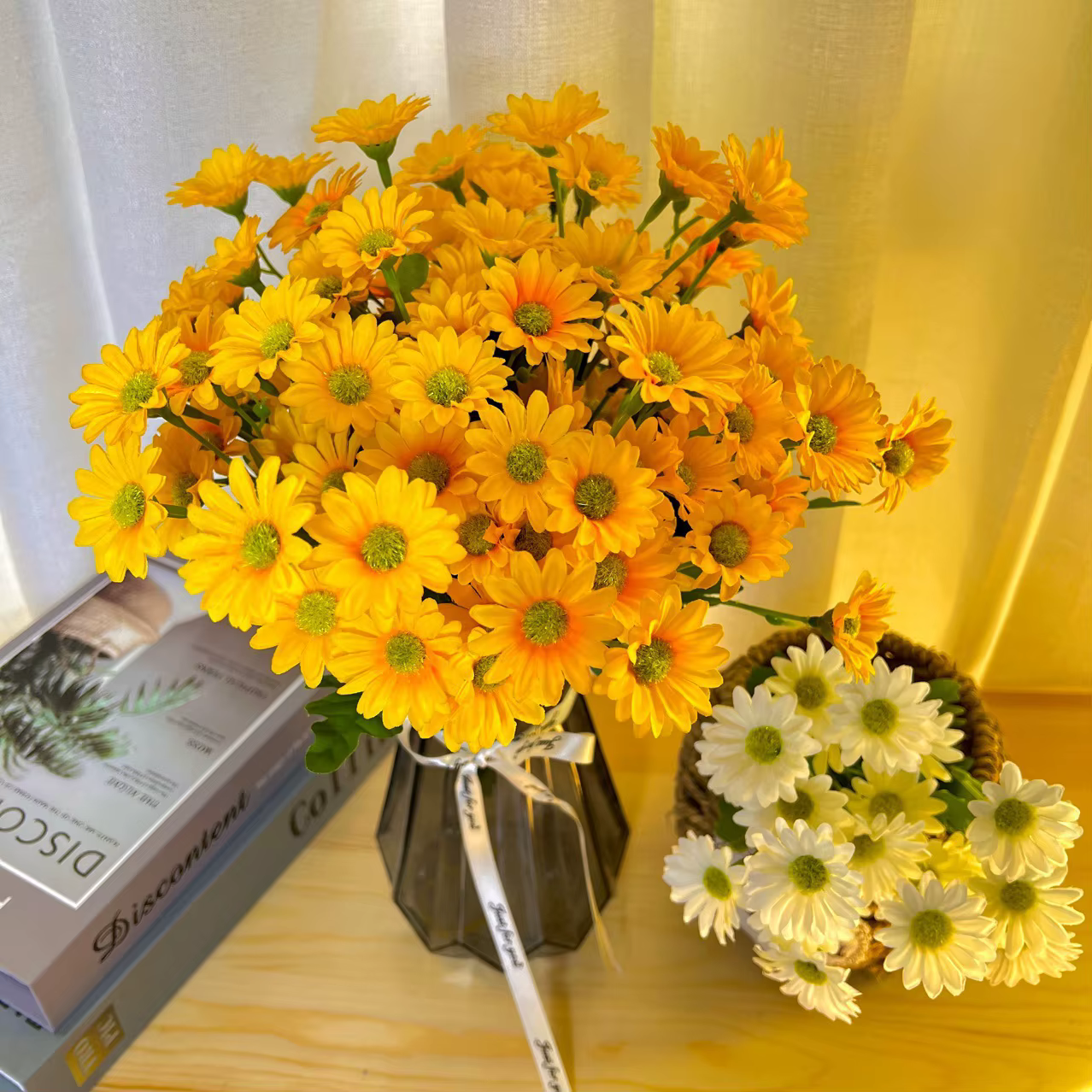 21 têtes de tournesols petites pâquerettes Bouquets de camomille matériaux de décoration de mariage
