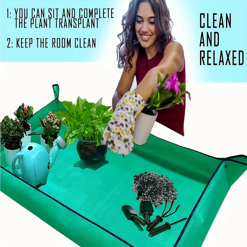 Tapis de régénération des plantes, tapis de transplantation imperméable, portable, carré, pliable et facile à nettoyer, tapis de transplantation pour plantes succulentes