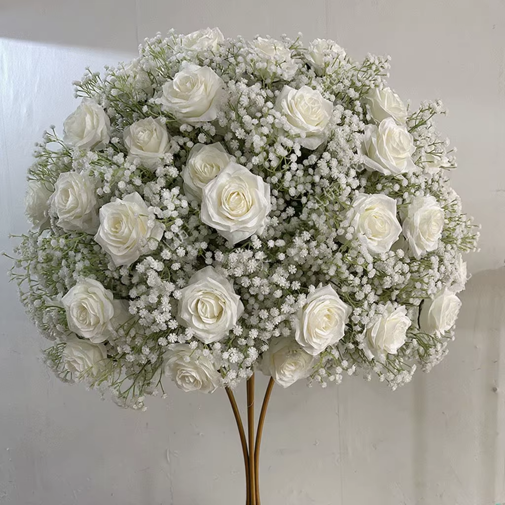 Boule de fleurs de gypsophile artificielle pour la décoration de scène de mariage
