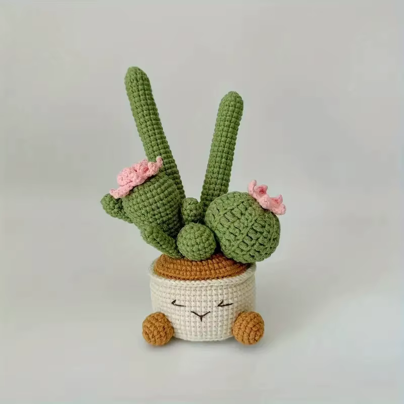 Plantes tricotées créatives en pot au Crochet