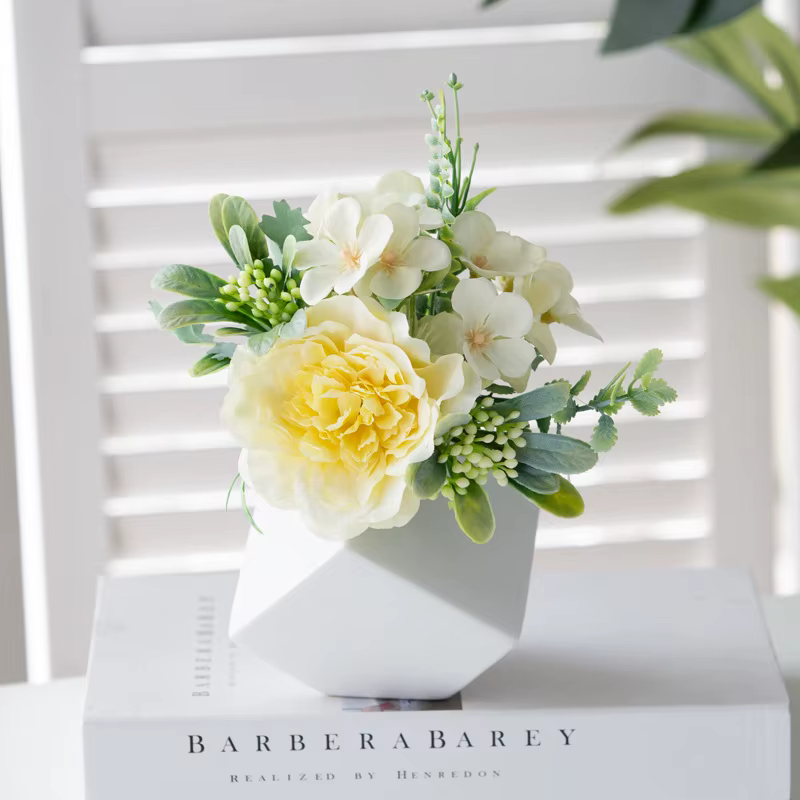 Bouquet de Roses Pivoines Artificielles