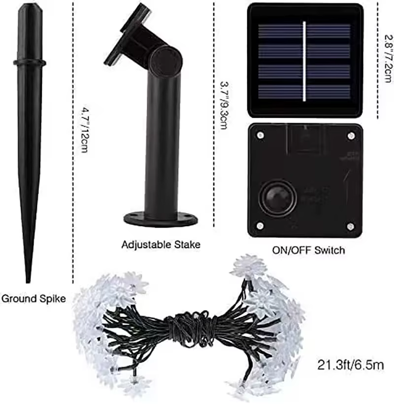 Guirlandes lumineuses solaires en forme de fleur de lotus