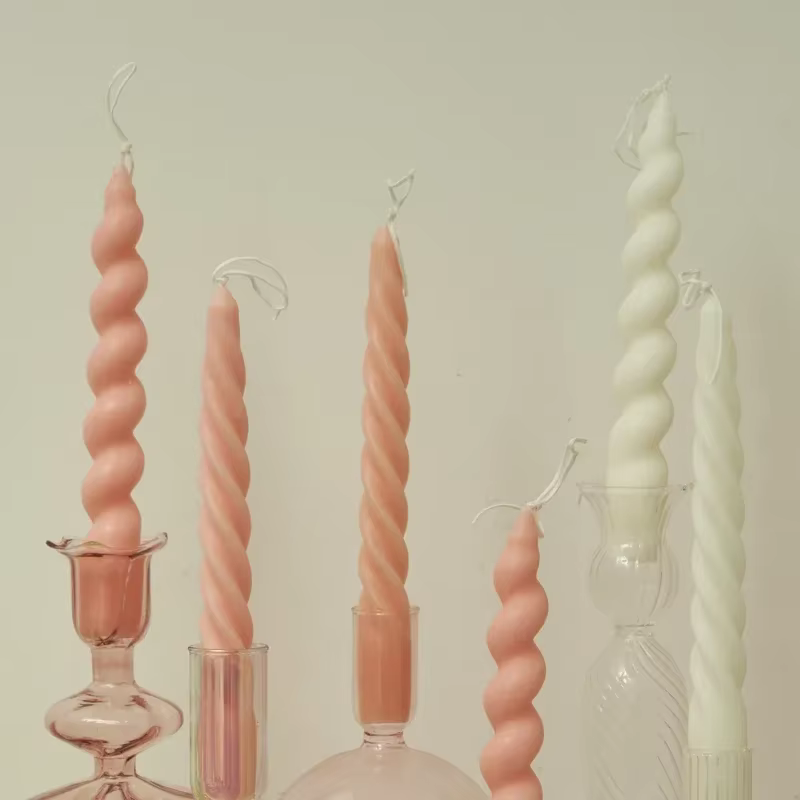 Bougies parfumées en spirale, 2 pièces, bougies décoratives coniques, décoration de maison, décoration de mariage, centres de table, chandelier, cadeau