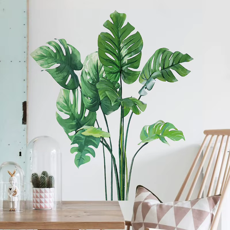 Grandes feuilles de plantes vertes tropicales