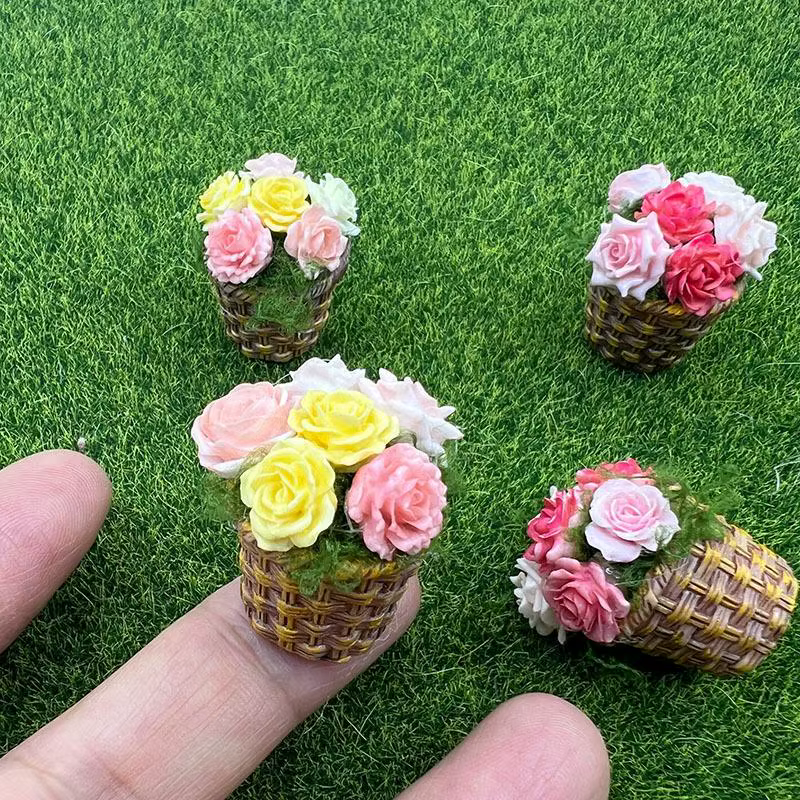 Mini fleurs en pot, simulation de pot de fleurs
