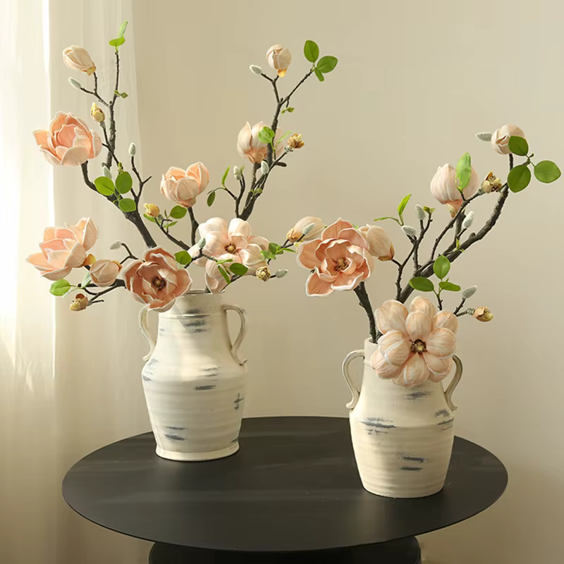 Branche de Fleurs Artificielles en Pu Magnolia