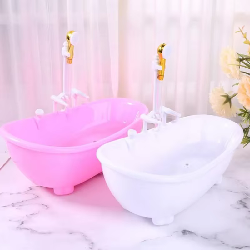 Ensemble de salle de bain pour poupées, meubles miniatures pour maison de poupée, mini baignoire, jouet électrique, jeu de bain, jouet DIY