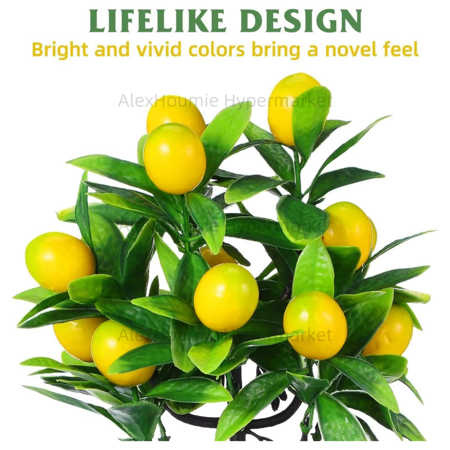Décor d'arbre à citron artificiel