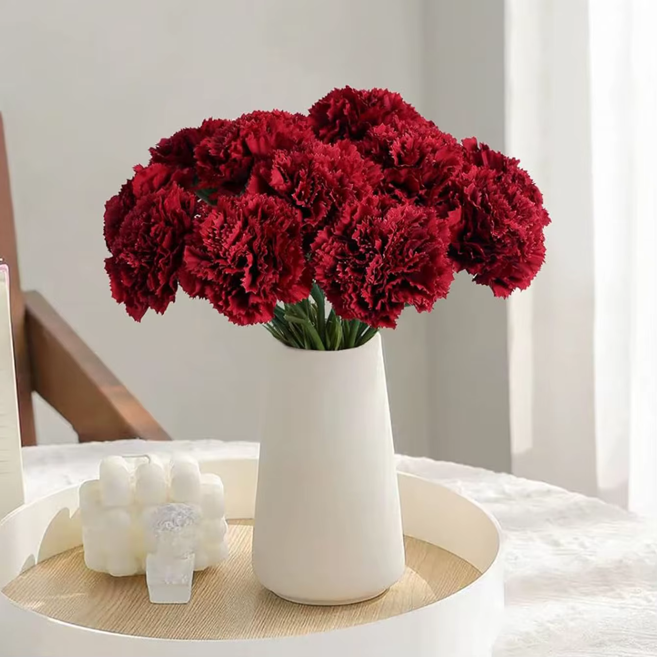 Lot de 5 fleurs artificielles en soie pas chères