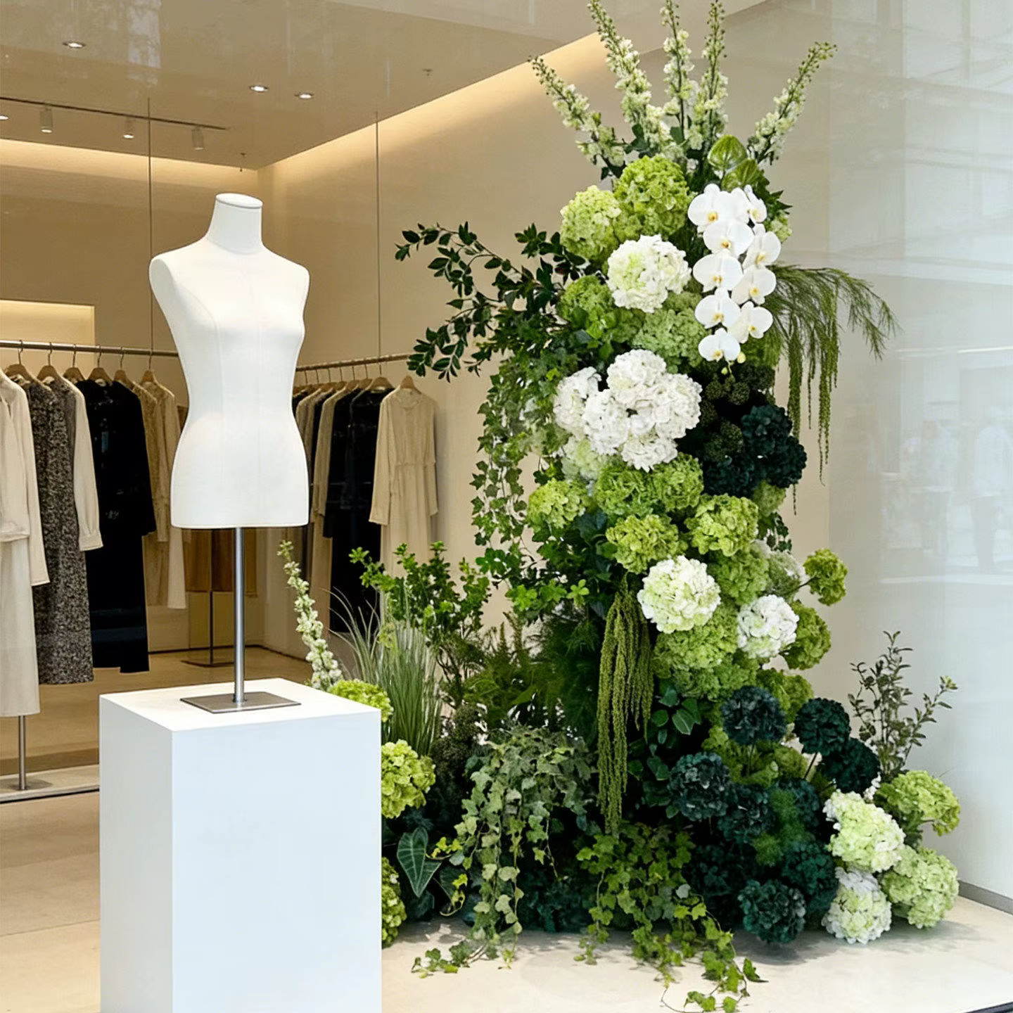 Plantes d'hortensias verts artificiels pour arrangements floraux