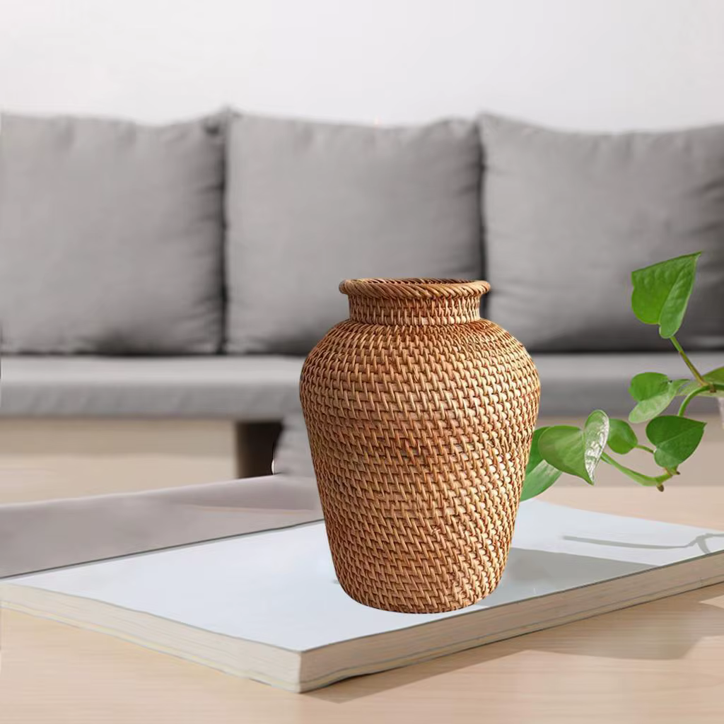 Vase en rotin branche Pot de fleur rustique