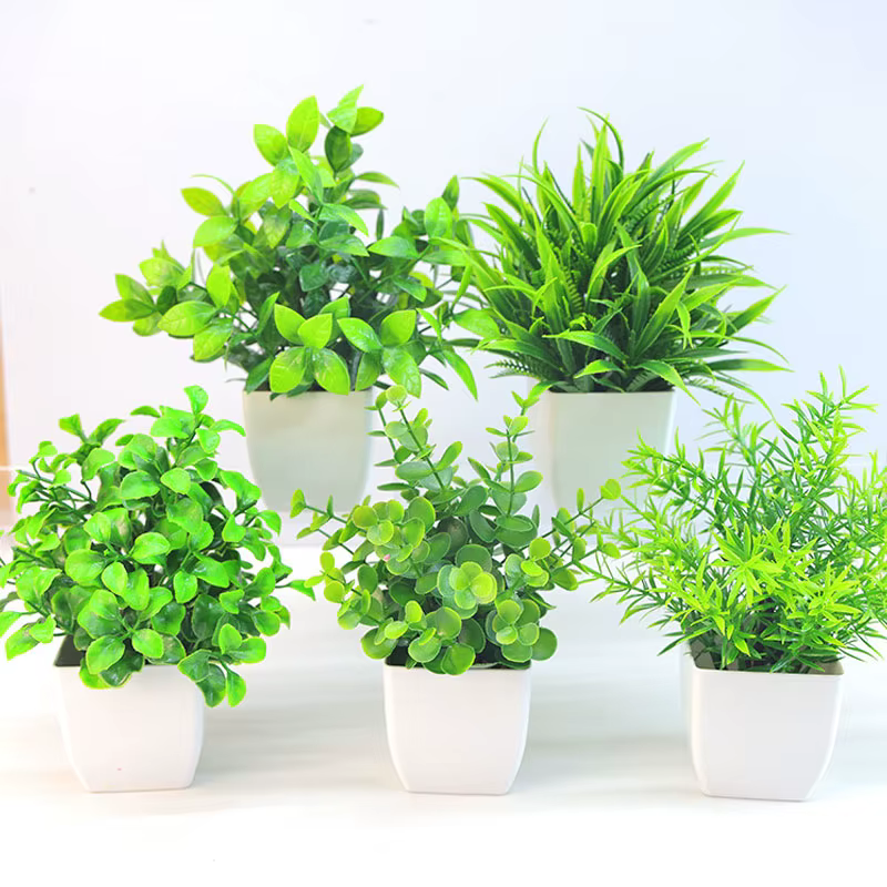 Bonsaï artificiel vert fausse plante Eucalyptus