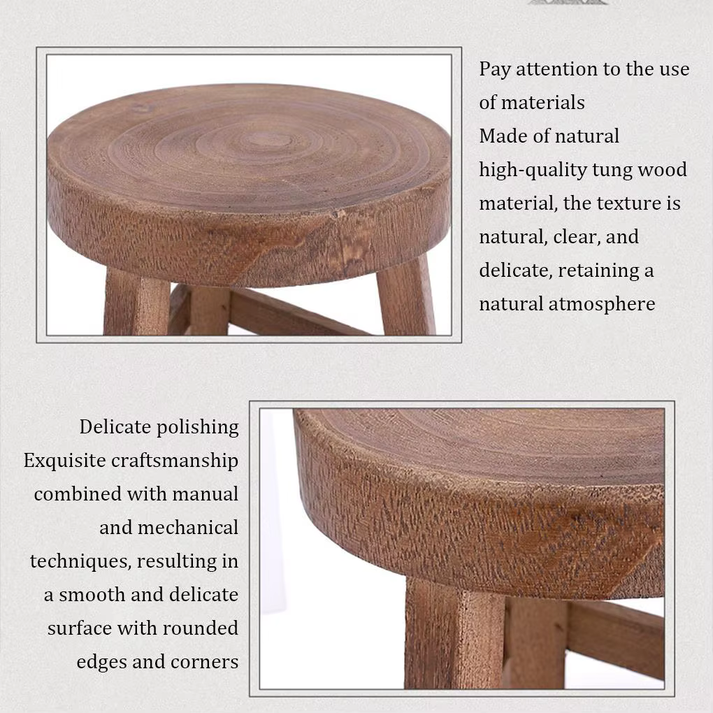 Tabourets bas en bois, petit banc