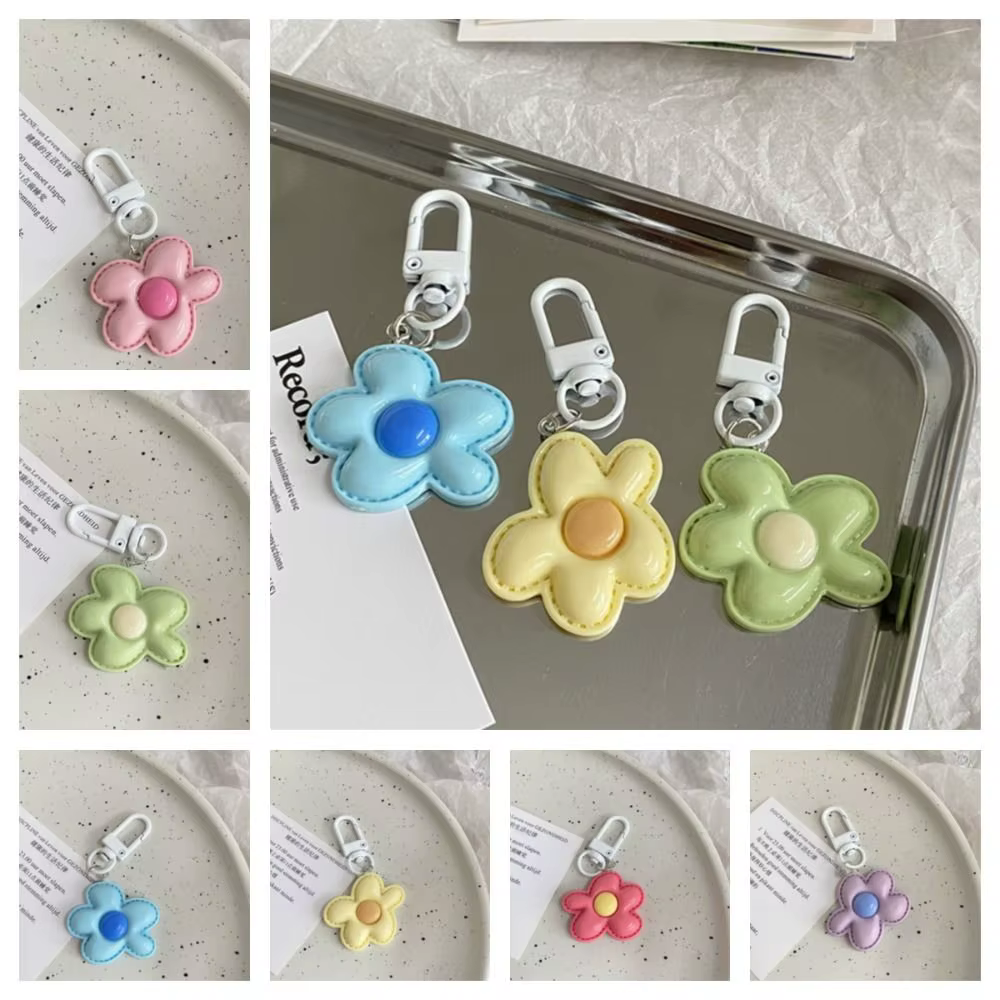 Porte-clés fleur de Style coréen, mignon, Mini porte-clés Floral en résine, pendentif floraison coloré Kawaii pour filles