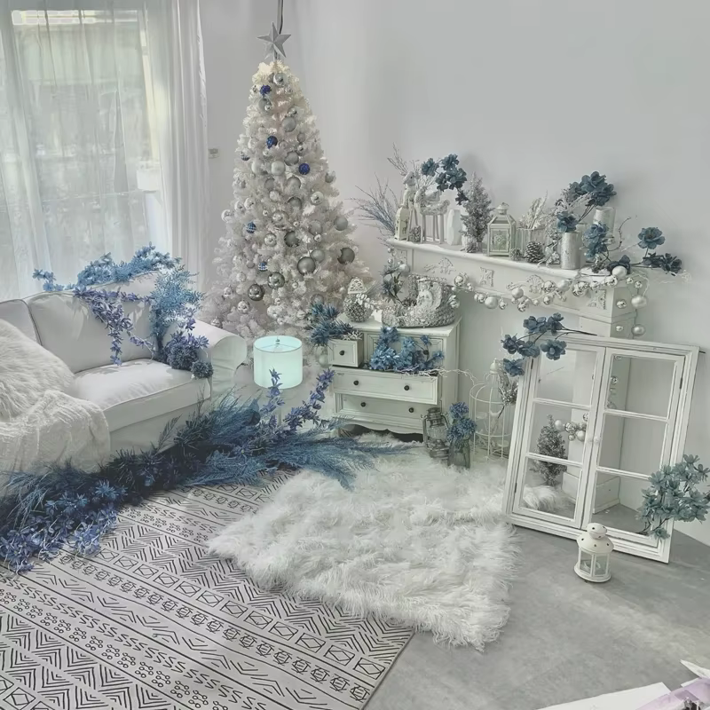 Brume bleue artificielle Rose brume herbe