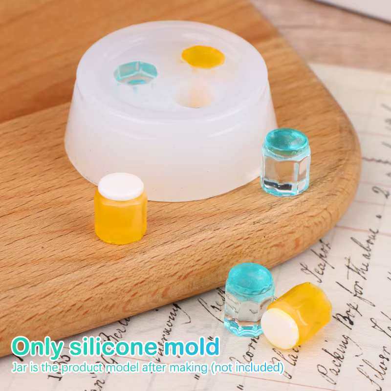 Mini moule en silicone pour la décoration intérieure, boîte de boisson l'inventaire, pot de miel, bouteille de clics, moule à beurre bricolage, maison de courses, moule uniquement, 1:12