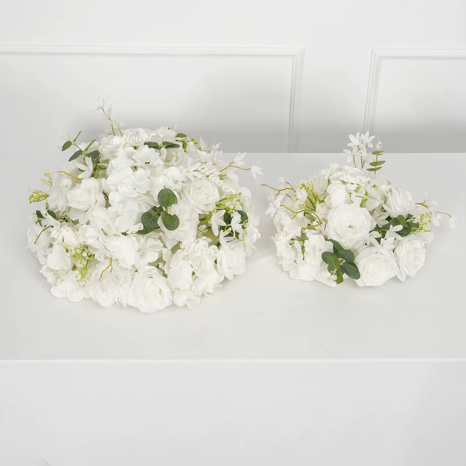 Nouvelle Boule de fleurs artificielles en forme de cœur d'orchidée champagne de 45 cm pour décoration de mariage