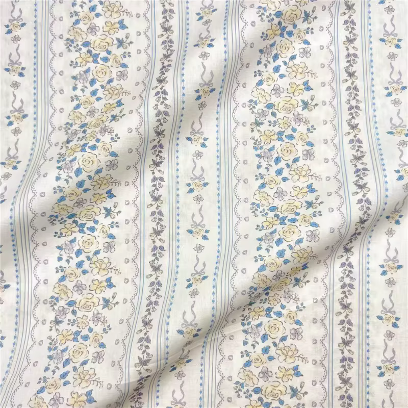 Ours fleur mur frais Branches florales imprimer 100% coton popeline tissu bricolage à la main couture automne robe chemises vêtements matériel