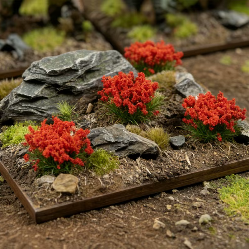 6 mini-clusters de fleurs pour micro-paysages