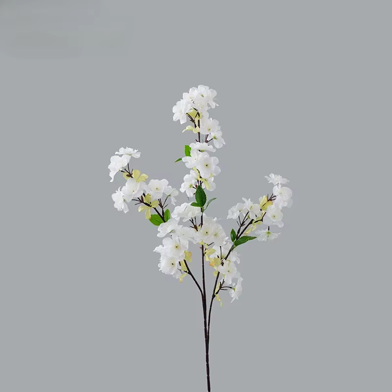 Décor d'hôtel artificiel 3 fourchettes fleurs de cerisier branche soie fausse fleur jardin décoré rose