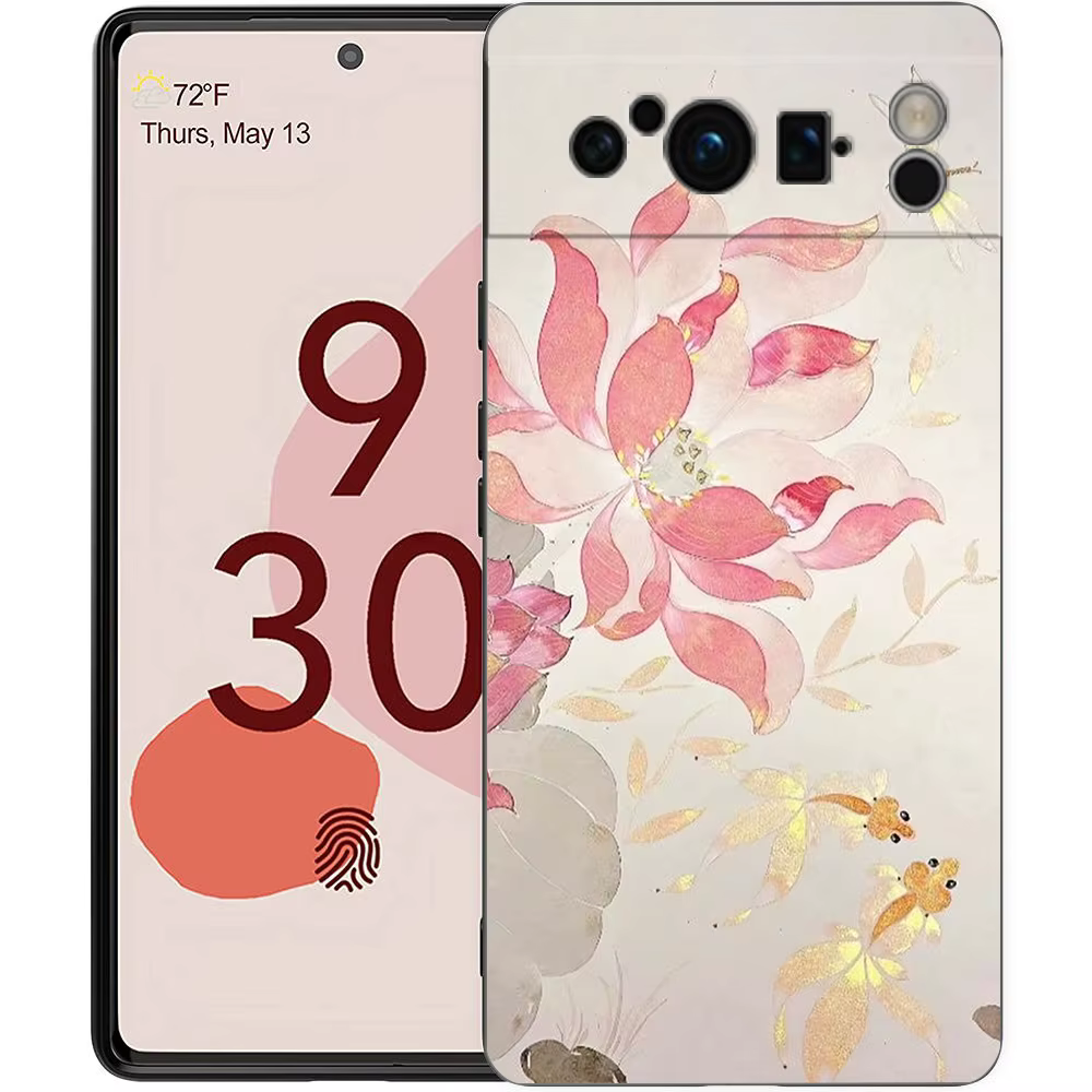 Coque de téléphone avec peinture de poisson féerique, motif floral, pour Google Pixel 10A 10 9 8 7 6 Pro XL 9A 8A 6A 7A 5G, souple, antichoc, en TPU, noire