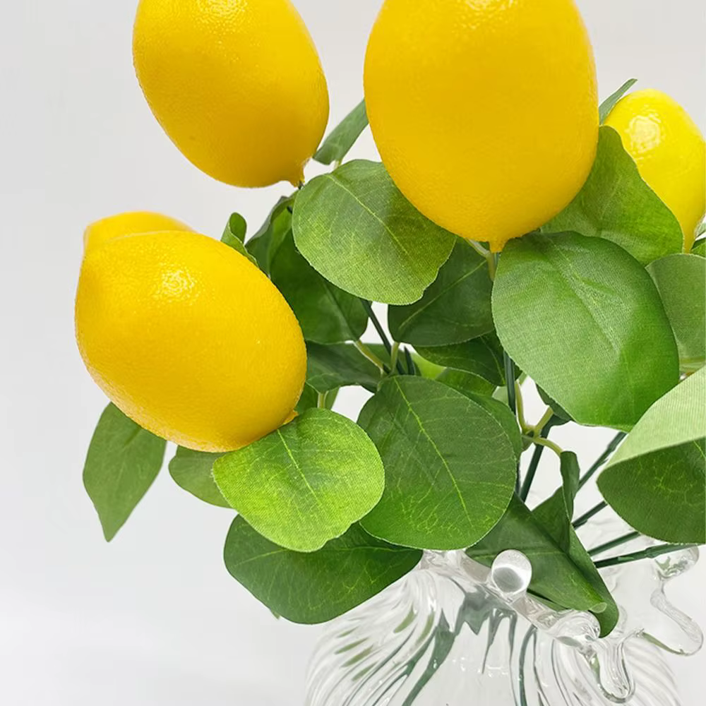 Accessoires de photographie, branches de citron artificielles faites à la main, simulation de citron en mousse DIY, plantes artificielles élégantes et réalistes, décoration de vase