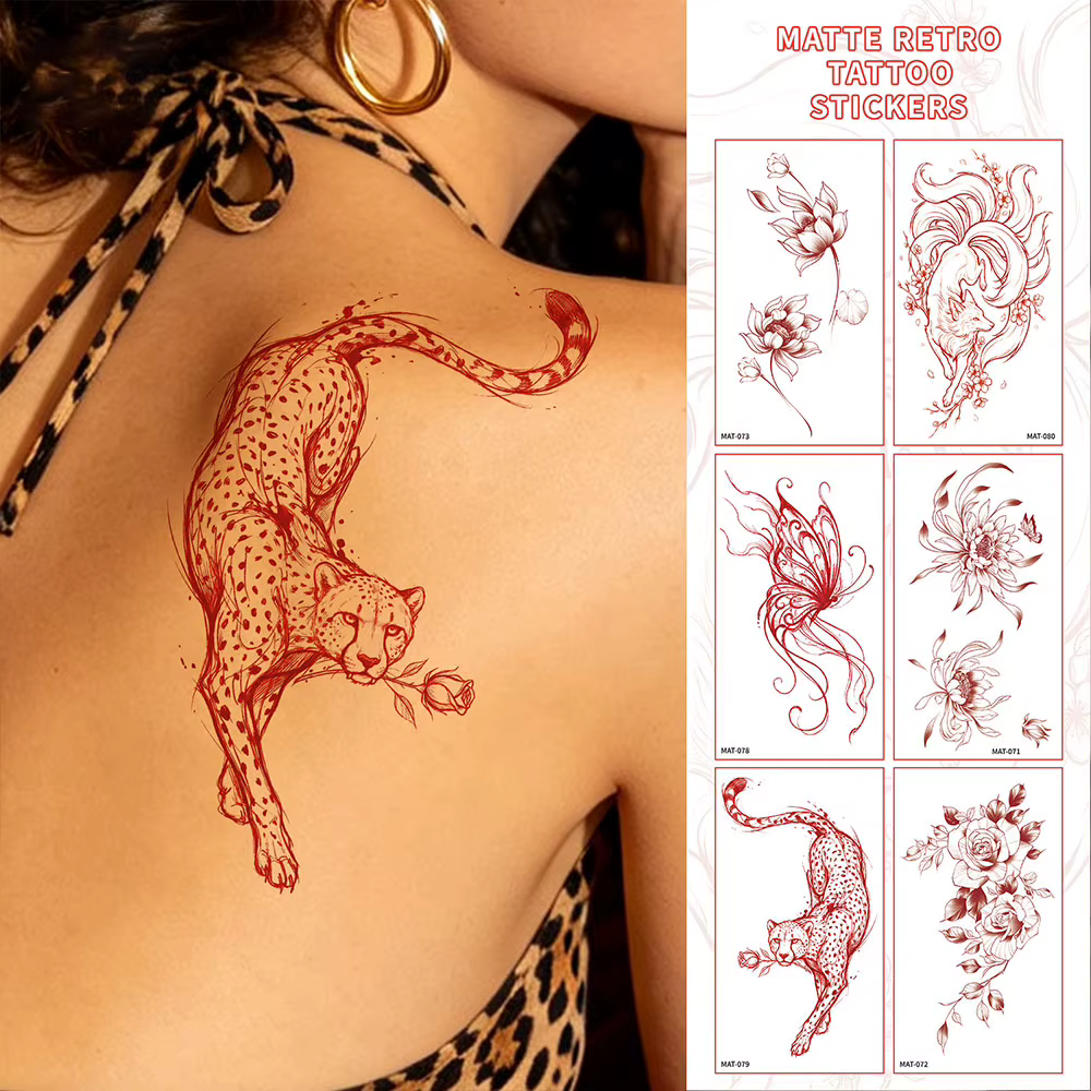 Autocollant de tatouage temporaire, motif fleur Sakura, papillon, vigne, pour adulte, cheville, main, imperméable, faux tatouage, 1 pièce