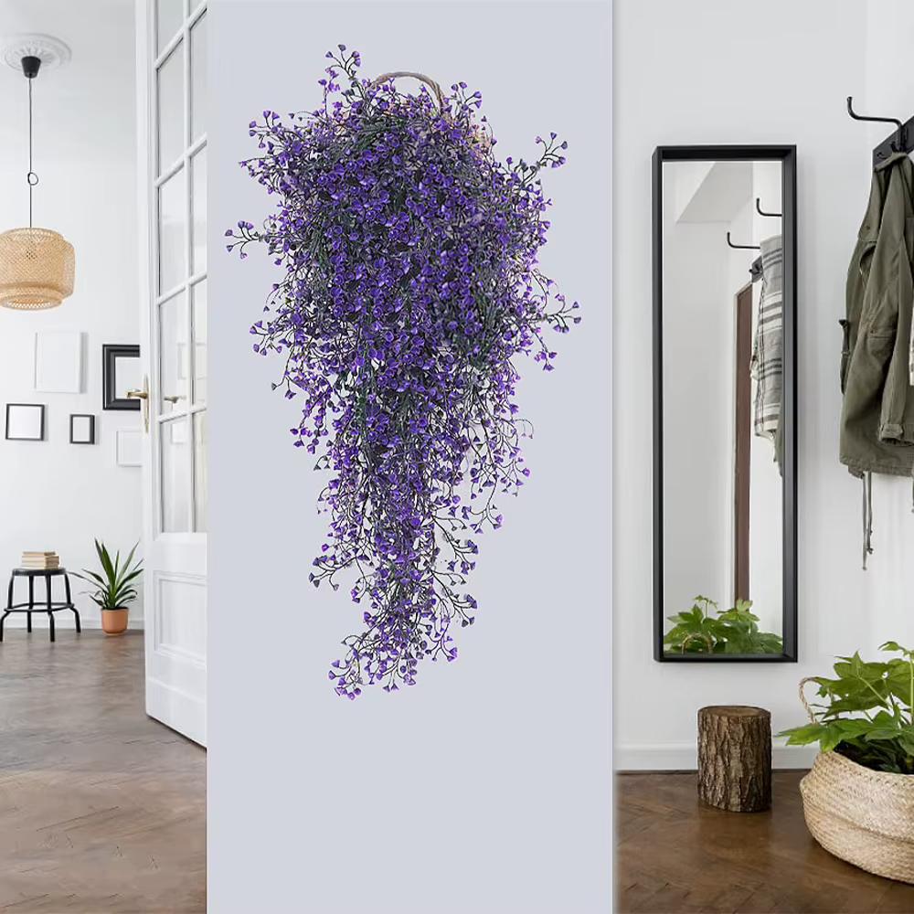 1 pièce de fleurs artificielles de glycine suspendues - Plantes
