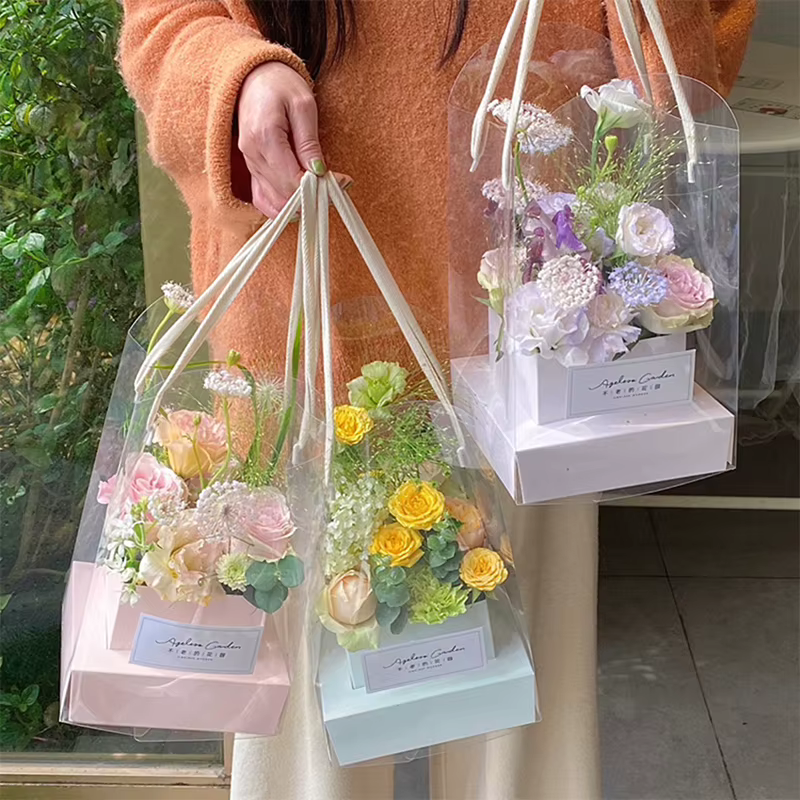 Nouvelle boîte d'emballage pour fleurs roses