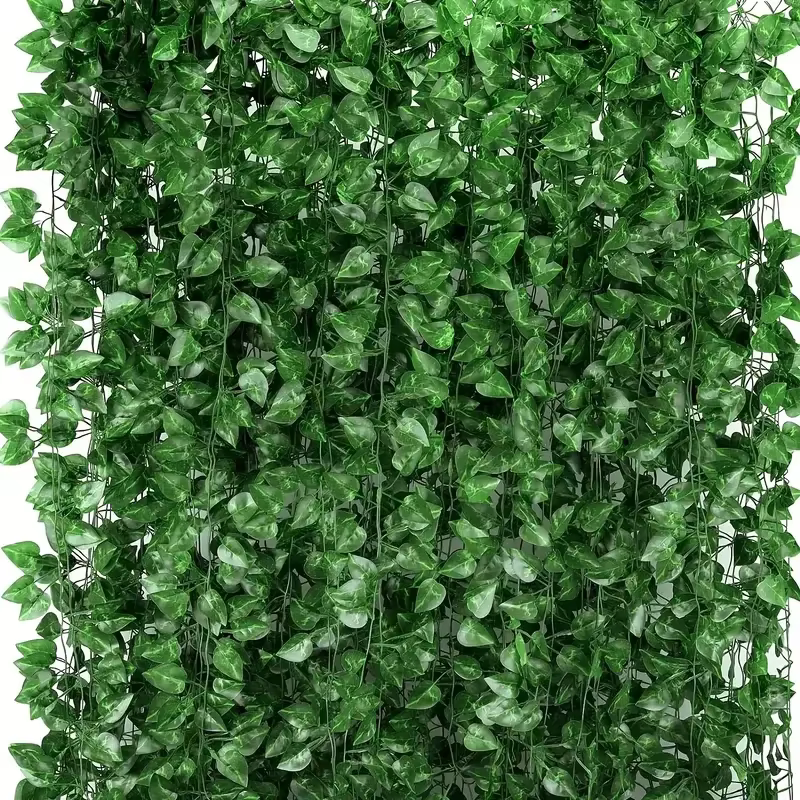 Feuilles de lierre vertes artificielles en rotin