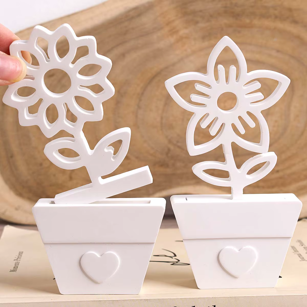 Pot de fleurs ornement Silicone moule bricolage conception creuse tournesol tulipe Acacia