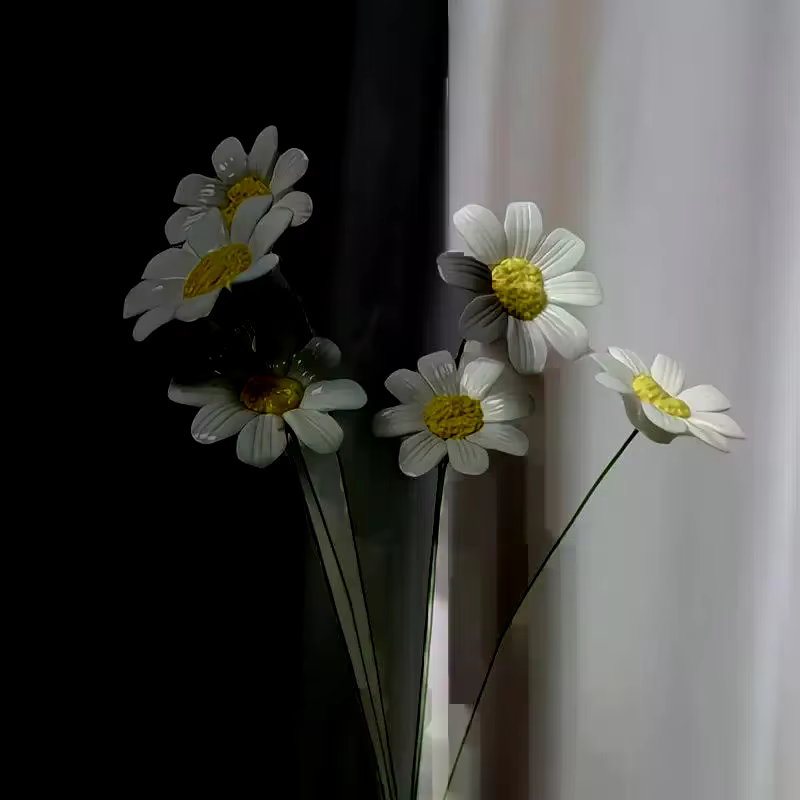 6/8/10 pièces de fleurs de marguerite en céramique