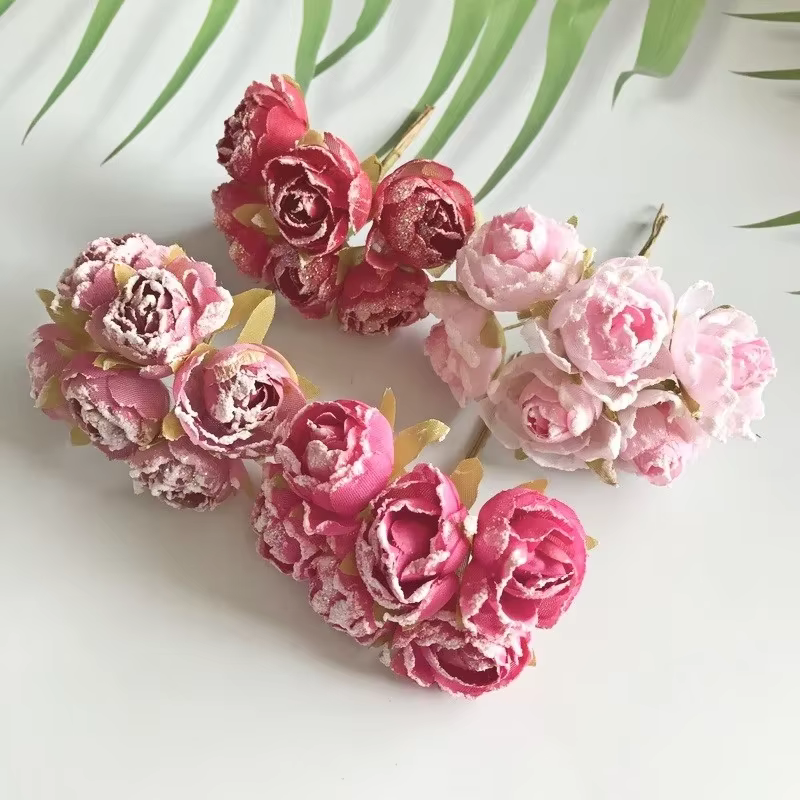 Plante artificielle Roses Bouquet de mariée décoration de Banquet de mariage Scrapbook fleurs à faire soi-même