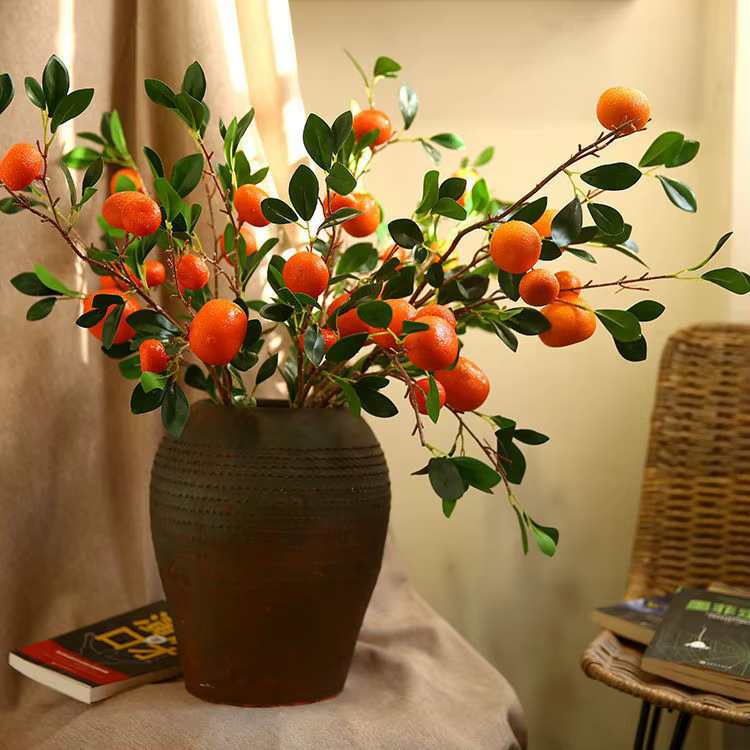 1 arbre à oranges artificiel contenant 6 oranges factices
