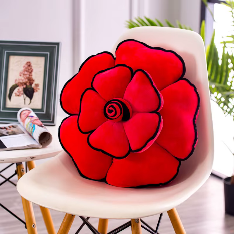 Grand coussin en forme de Rose, coussin décoratif pour sièges, canapé, intérieur de voiture, fleur, décoration de maison