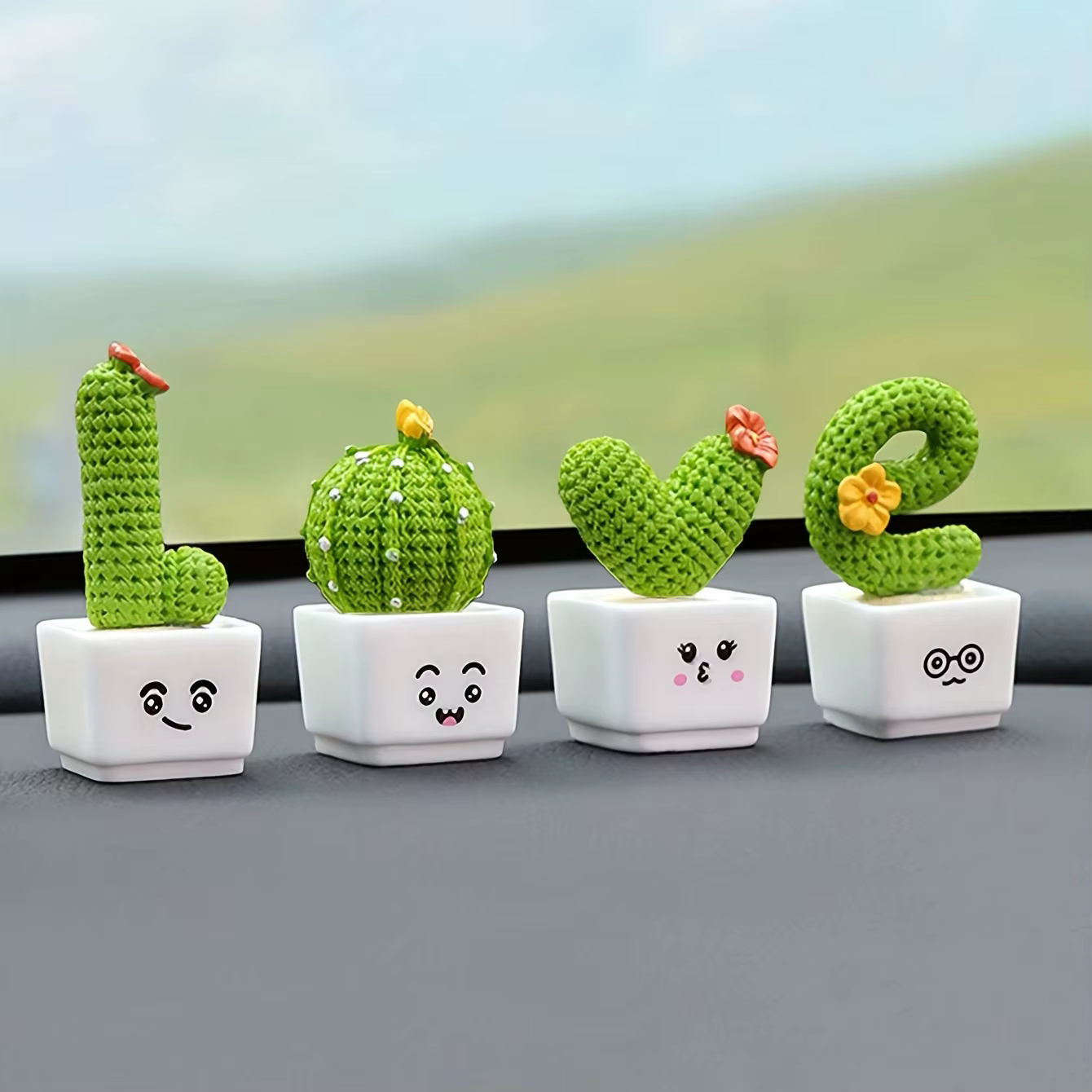 1 ensemble de Mini plante verte Cactus en résine