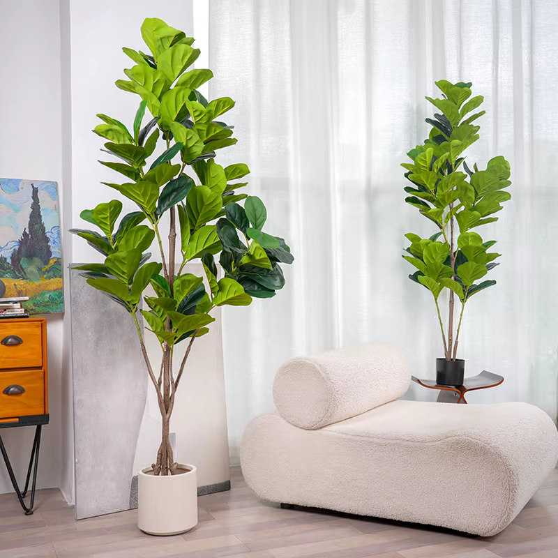 Plantes de sol artificielles au toucher réaliste avec pot