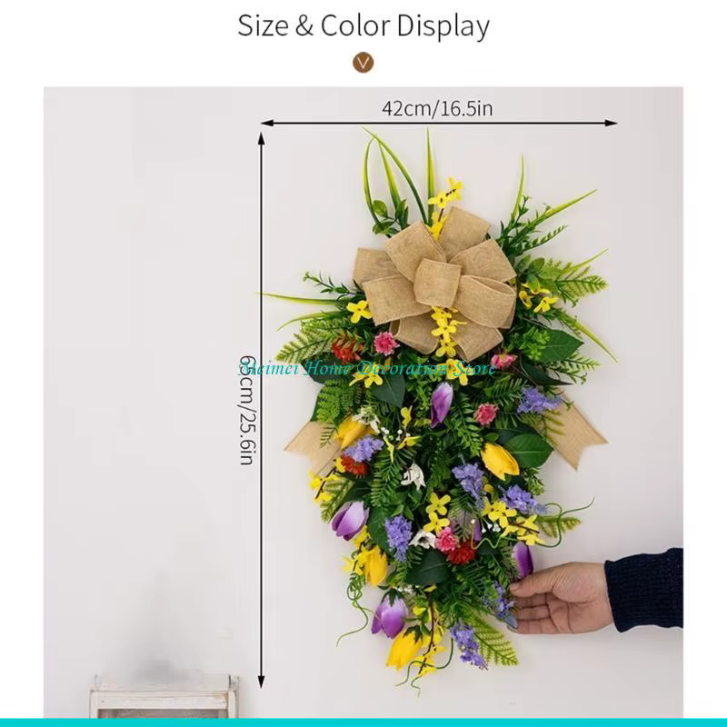 Couronne fleurs en feuilles H7BF
