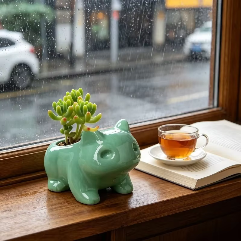 Mini pot de fleurs en céramique avec trou de drainage