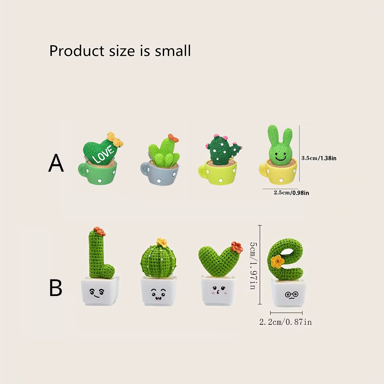 1 ensemble de Mini plante verte Cactus en résine