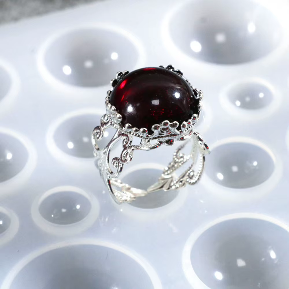 Moule rond en résine de silicone pour pendentif d'élection de cabochon, outil fait à la main exécutif, moules en cristal, fournitures de bijoux