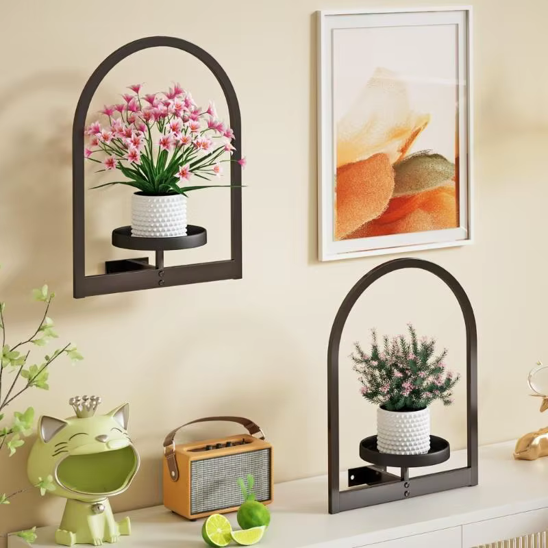 Étagère murale moderne en fer pour plantes