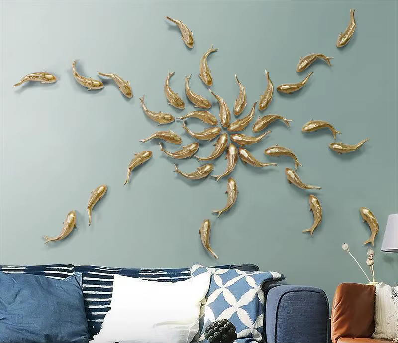 Décoration murale de fleurs en résine 3D