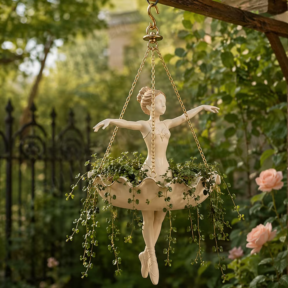 Pot de fleurs suspendu en résine