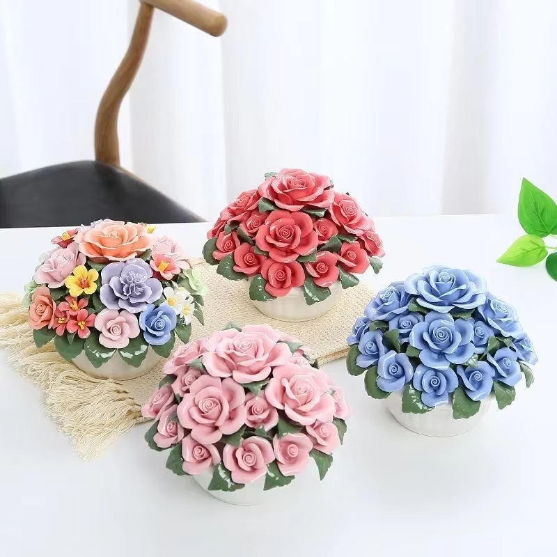 Mini panier de fleurs en céramique fait à la main