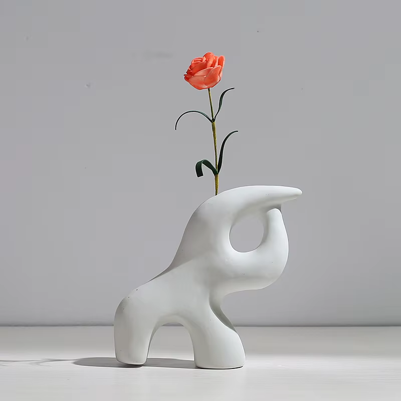 Vase en céramique, Arrangement de fleurs séchées